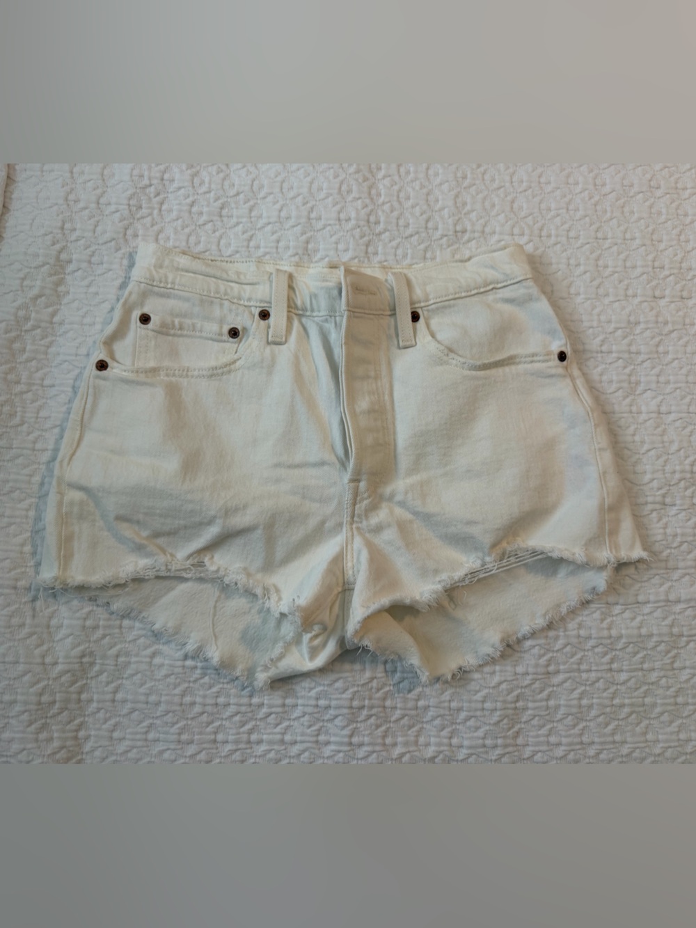Levi's Frayed Hem Denim Shorts